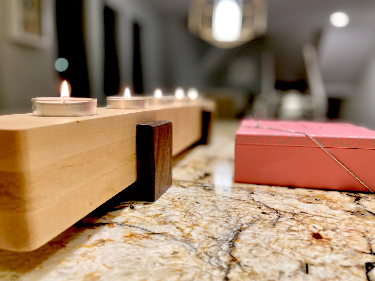 Maple and Walnut Tea Light Holder