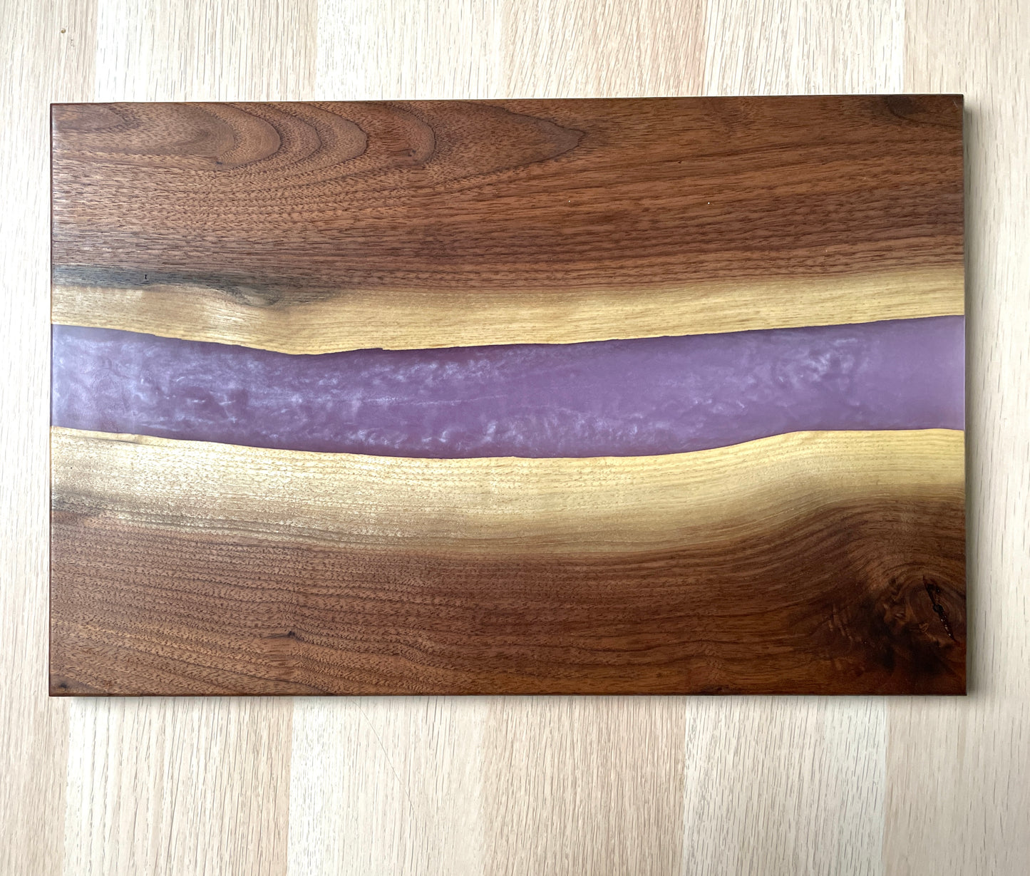 Large Charcuterie Board - Veri Peri Purple Walnut | Epoxy Live Edge Cheese Tray | Decorative tray